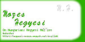 mozes hegyesi business card